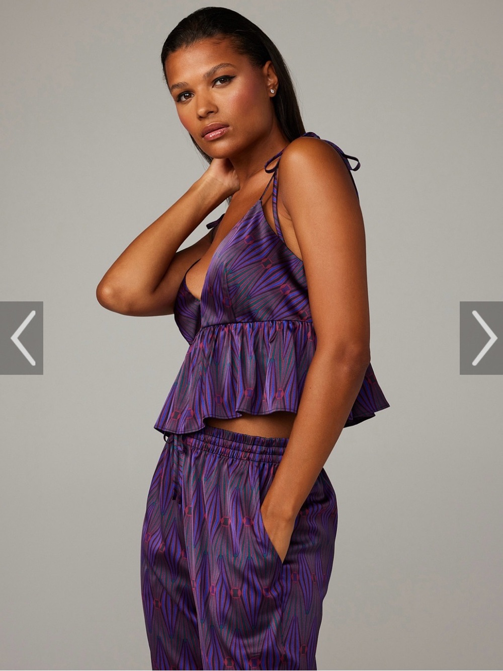Savage X Fenty Purple Night Star Chaser Satin Tie-Shoulder Sleep Cami